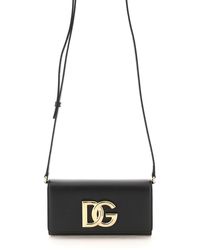 Dolce & Gabbana - Leather Clutch With Logo - Lyst