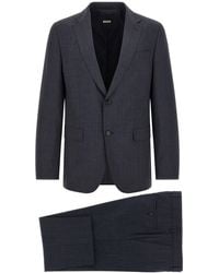 BOSS - Virgin Wool Micro-Texture Pant Suit - Lyst
