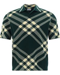 Burberry Check Short Sleeve Shirt in Green for Men Lyst