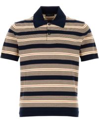 Prada - Embroidered Stretch Cotton Blend Polo Shirt - Lyst