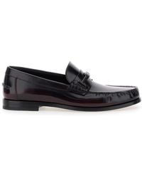 Ferragamo - Harry Dark Burgundy Loafers With Almond Toe And Logo Plaque Detail - Lyst