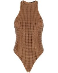 VENUJA - One-Piece Swimsuit With Racerback And Striped Sequins - Lyst