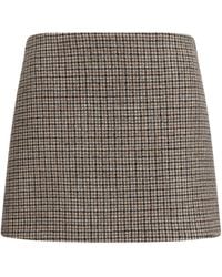 P.A.R.O.S.H. - Houndstooth Mini Skirt Wool Ovis Aries - Lyst