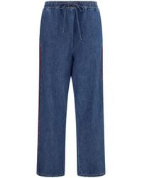 Valentino - Lightweight Wide-Leg Denim Pants Scuro Polyester; Cotton - Lyst