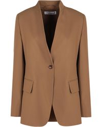 Max Mara - Single-Breasted Jacket Segnale Cotton Blazers - Lyst