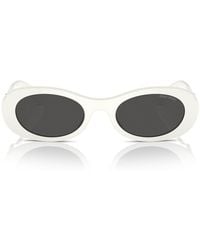 Miu Miu - Miu Sunglasses Oval Full Rim, Frame And Dark Lens Mu06Zs1425S0 - Lyst