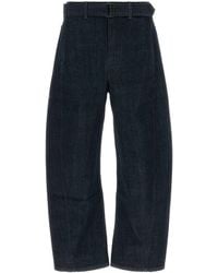 Lemaire - Denim Wide-Leg Twisted Belted Jeans - Lyst