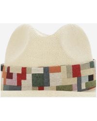ALEXIA ALVAREZ DE TOLEDO - Panama Hat Raffia With Geometric Band - Lyst