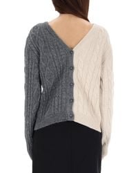 Moschino - Two-Tone Cardigan Acrylic Jumpers - Lyst