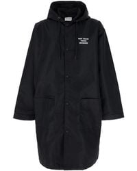 Drole de Monsieur - La Parka Slogan Parka With Hood With Drawstring And Logo Print On Front And Back - Lyst