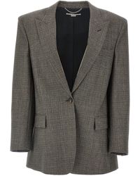 Stella McCartney - Single-Breasted Micro Houndstooth Blazer - Lyst
