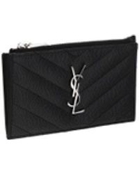 Saint Laurent - Leather Cardholder - Lyst