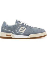 Fendi - Light Denim And Suede Match Sneakers - Lyst