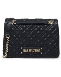 Love Moschino - Quilted Bag With Logo Plaque - Lyst