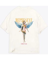 Represent - Reborn T-Shirt Off T-Shirt With Graphic Print And Logo - Lyst