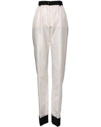 Dolce & Gabbana - High Waist Straight Dress Trouser Pants Polyester Silk - Lyst