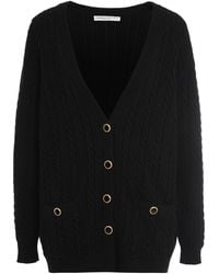Alessandra Rich - Cable Knit Cardigan Wool Cardigans - Lyst