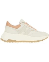 Hogan H669 Suede And Leather Sneakers in White | Lyst