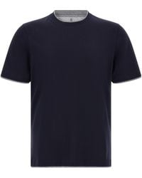 Brunello Cucinelli - Double-Layer Cotton T-Shirt - Lyst