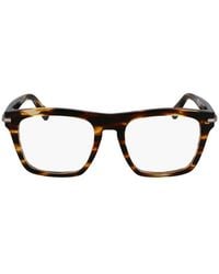 Ferragamo - Eyeglasses Square Full Rim, Striped Frame And Clear Demo Lenses Lens Sf3015216 - Lyst