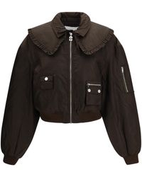 Ganni - Duchesse Nylon Bomber Jacket Polyamide; Polyurethane - Lyst