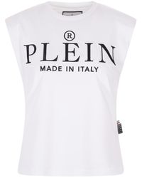 Womens Clothing Tops Sleeveless and tank tops Philipp Plein Other Materials Top in Black Save 59% 