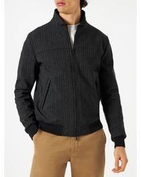 Mc2 Saint Barth - Herringbone Printed Mid Season Jacket Wool Effect - Lyst