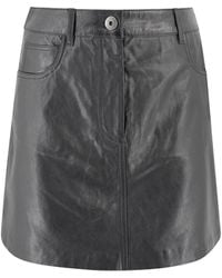 Weekend by Maxmara - Nappa Leather Mini Skirt - Lyst