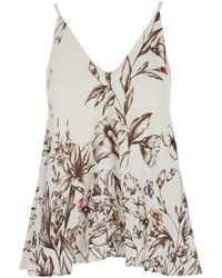 Semicouture - Sleeveless Top With Thin Straps And All-Over Print - Lyst