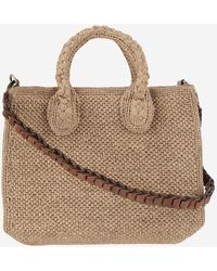 IBELIV - Raffia Bag With Leather Details - Lyst
