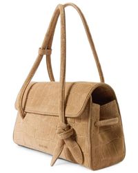 Jacquemus - Shoulder Bag Crocodile Effect Camel Calf Leather - Lyst