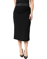 Dolce & Gabbana - Wool High Waist Pencil Cut Midi Skirt 05+Pa+Wv - Lyst