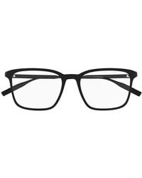 Montblanc - Eyeglasses Square Full Rim, Shiny Frame And Clear Demo Lens Mb0197O001 Sunglasses - Lyst
