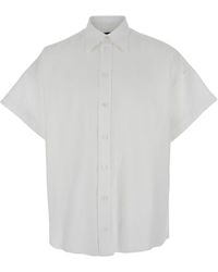 Dolce & Gabbana - Shirt With Classic Collar And Wide Short Sleeves - Lyst