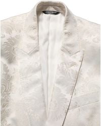 Dolce & Gabbana - Off Floral Single Breasted Jacket Polyester Acetate Nylon Clothing - Lyst
