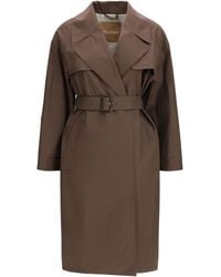 Max Mara - Trench Coat Double-Breasted Cotton-Blend & Raincoats - Lyst