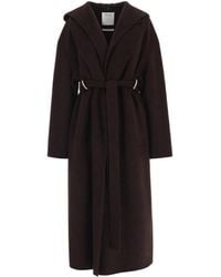 Sportmax - Belted Hooded Long Coat - Lyst