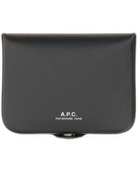 A.P.C. - Leather Card Holder - Lyst