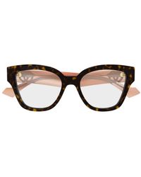 Gucci - Gucci Gg1424O Linea Emblem 014 Havana Glasses - Lyst