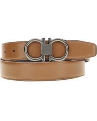 Ferragamo - Reversible Leather Gancini Belt Calf Bos Taurus E Braces - Lyst