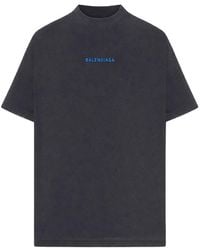 Balenciaga - Logo-Embroidered T-Shirt - Lyst