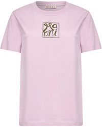 Marni - Quartz Cotton Frame Logo T-Shirt - Lyst