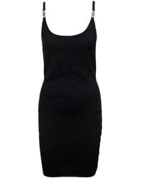 Versace - 'la Greca' Knitted Mini Dress - Lyst