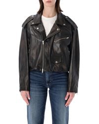 S.W.O.R.D - Elastic Hem Leather Jacket Ovine - Lyst
