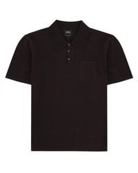 A.P.C. - Polo Shirt With Pocket, Cotton - Lyst
