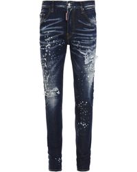 DSquared² Distressed Slim Fit Jeans - Blue