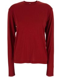 TOTEME - Toteme Crew Neck Long Sleeve Lyocell-Cotton Blend T-Shirt - Lyst