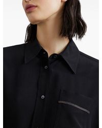 Brunello Cucinelli - Black Silk Dress Shirt - Lyst