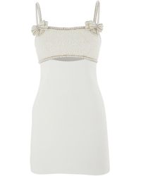 Self-Portrait - Tech Fabric Dress With Rhinestones - Lyst