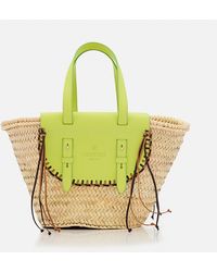 CUBA LAB - Tropicana Straw And Leather Tote Bag - Lyst